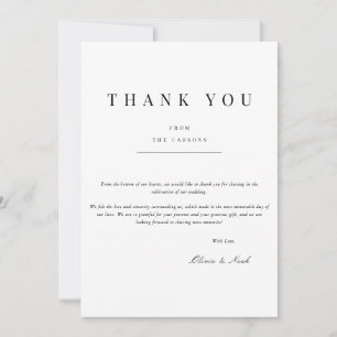 Modern & Elegant White Thank you Card