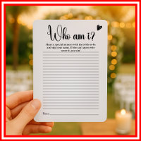 Modern Elegant "Who Am I" Bridal Shower Game