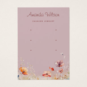 Modern elegant wildflower 3 earring display card