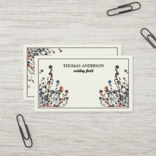 Modern Elegant Wildflower Floral  Business Card
