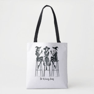 Modern, Elegant Witches Wine Night, Halloween Tote Bag