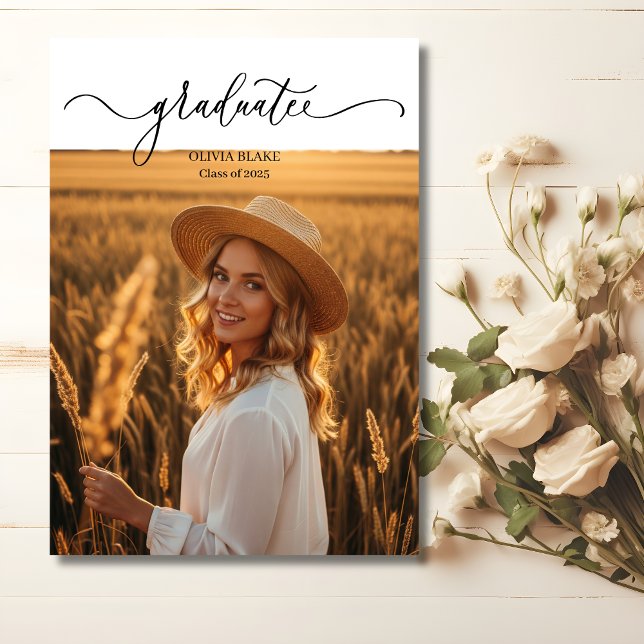 Modern Elegant With 2 Photo Graduation Invitation  (Creator Uploaded)
