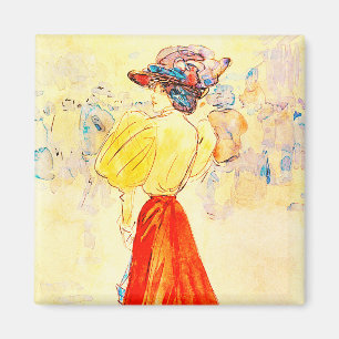 MODERN ELEGANT WITH A RED SKIRT BY HENRY SOMM MAG MAGNET