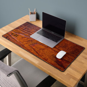 Modern Elegant Wood Customisable Monogrammed Desk Mat