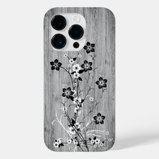 Modern elegant wood - flowers - wooden Case-Mate iPhone 14 pro case