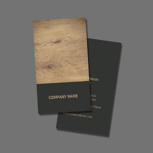 Modern Elegant Wooden Black Interior Designer Business Card