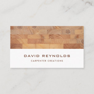 Modern Elegant Wooden Carpentry Construction Business Card