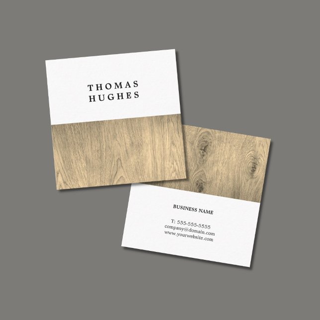 Modern Elegant Wooden Consultant Square Business Card (Creator Uploaded)