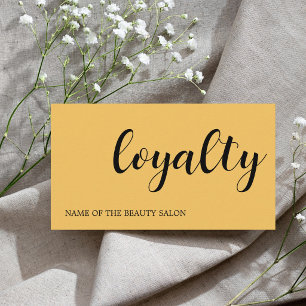 Modern Elegant Yellow Black Bold Beauty Loyalty Card
