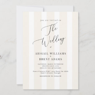 Modern & Elegant Yellow Stripe Wedding Invitation