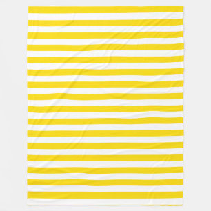 Modern Elegant Yellow White Striped Template Fleece Blanket