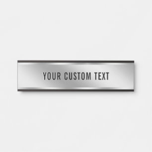 Modern Elegant Your Custom Text Silver Template Door Sign