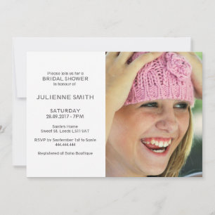 Modern Elegant Your Own Photo Bridal Shower Invitation