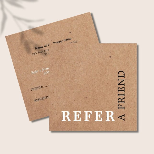 Modern ElegantPrinted Kraft Beauty Referral Card (Creator Uploaded)