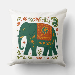 Modern Elephant Art Pillow