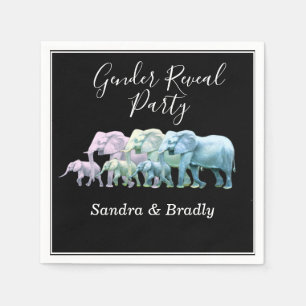 Modern Elephant Gender reveal party Invitation Napkin