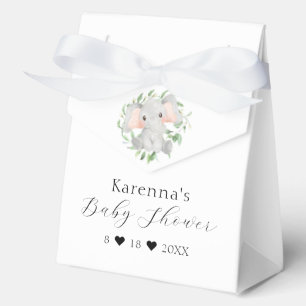 Modern Elephant Greenery Baby Shower Favour Box