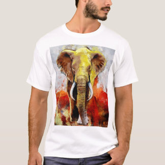 Modern Elephant Oil Painting Abstract T-Shirt