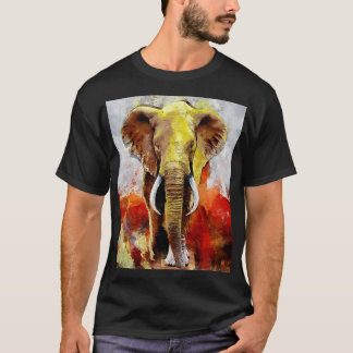 Modern Elephant Oil Painting Abstract T-Shirt