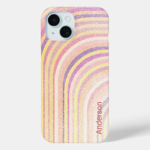Modern Eligant Retro Line Monogram iPhone 15 Case