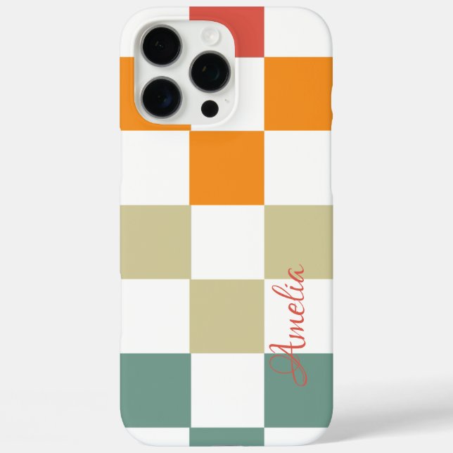 Modern Eligant Retro Line Monogram Case-Mate iPhone Case (Back)