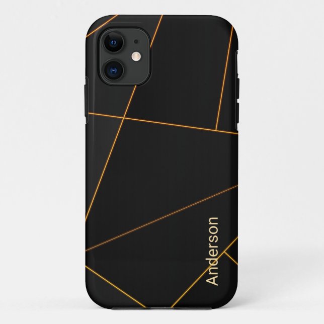 Modern Eligant Retro Line Monogram Case-Mate iPhone Case (Back)