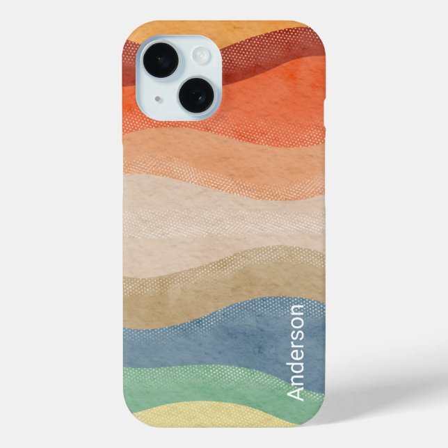 Modern Eligant Retro Line Monogram Case-Mate iPhone Case (Back)