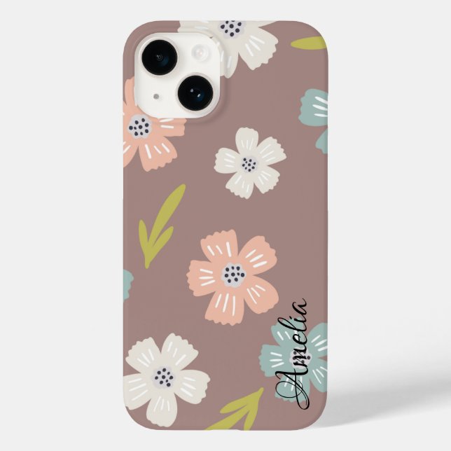 Modern Eligant Retro Line Monogram Case-Mate iPhone Case (Back)