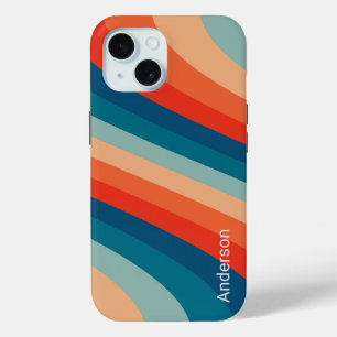 Modern Eligant Retro Line Monogram iPhone 15 Case