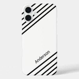 Modern Eligant Retro Line Monogram iPhone 16 Plus Case