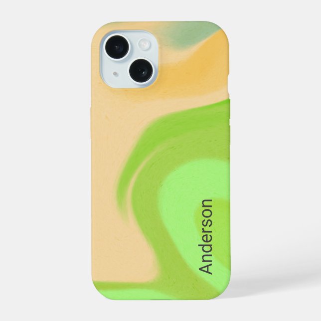 Modern Eligant Retro Line Monogram iPhone 15 Case (Back)