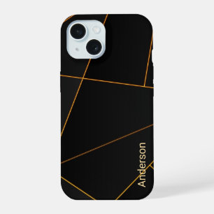 Modern Eligant Retro Line Monogram iPhone 15 Case