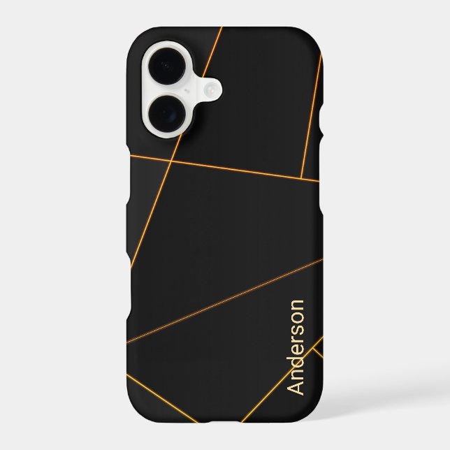 Modern Eligant Retro Line Monogram iPhone Case (Back)