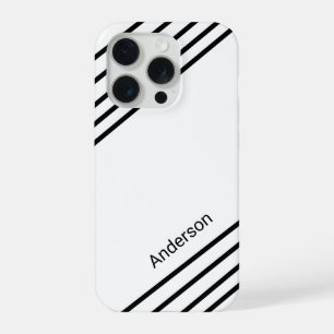 Modern Eligant Retro Line Monogram iPhone 15 Pro Case