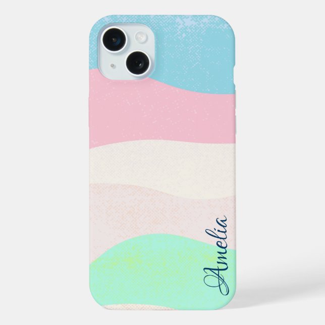 Modern Eligant Retro Line Monogram iPhone Case (Back)
