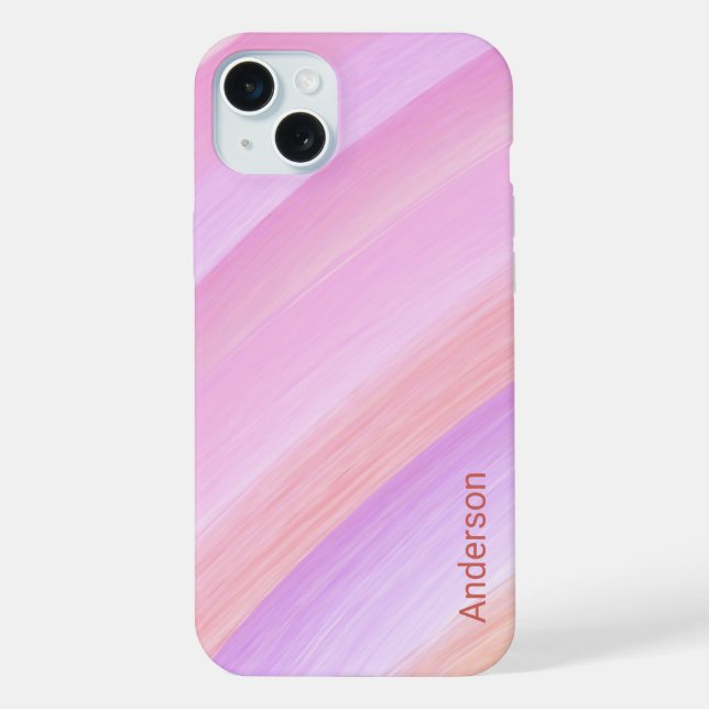 Modern Eligant Retro Line Monogram iPhone Case (Back)