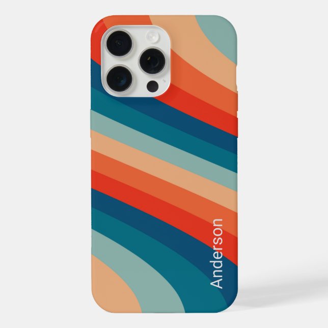 Modern Eligant Retro Line Monogram iPhone Case (Back)