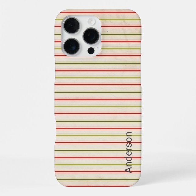 Modern Eligant Retro Line Monogram iPhone Case (Back)