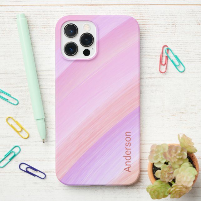 Modern Eligant Retro Line Monogram iPhone Case (On Desk)