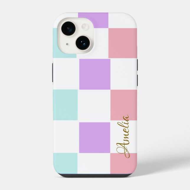 Modern Eligant Retro Line Monogram iPhone Case (Back)