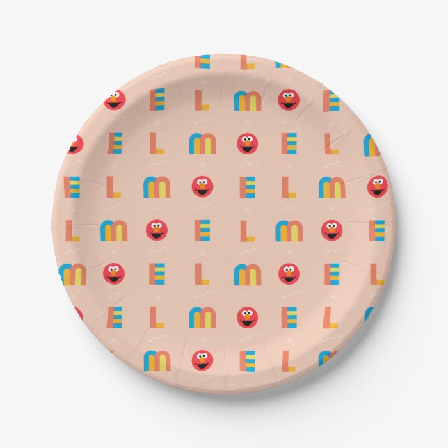 Modern Elmo Pattern Paper Plate (Front)
