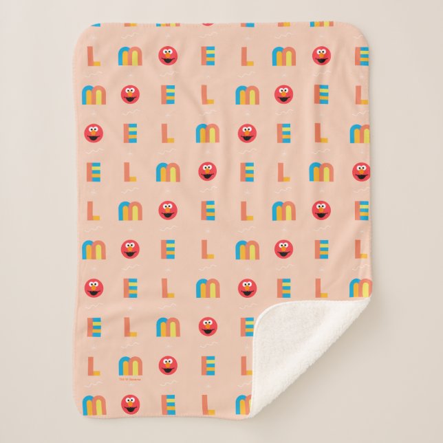 Modern Elmo Pattern Sherpa Blanket (Front)