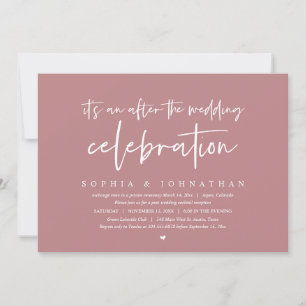 Modern Elopement, After the wedding celebration Invitation
