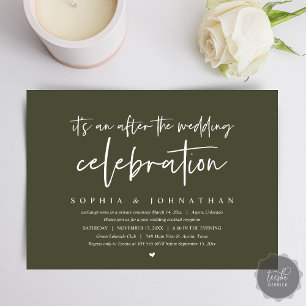 Modern Elopement, After the wedding celebration Invitation
