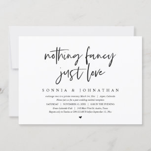 Modern Elopement, Nothing Fancy, Just Love Invitation