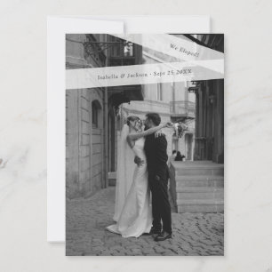 Modern Elopement Photo Paper Tape Announcement