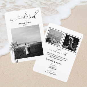 Modern Elopement Reception Invite   Beach Wedding