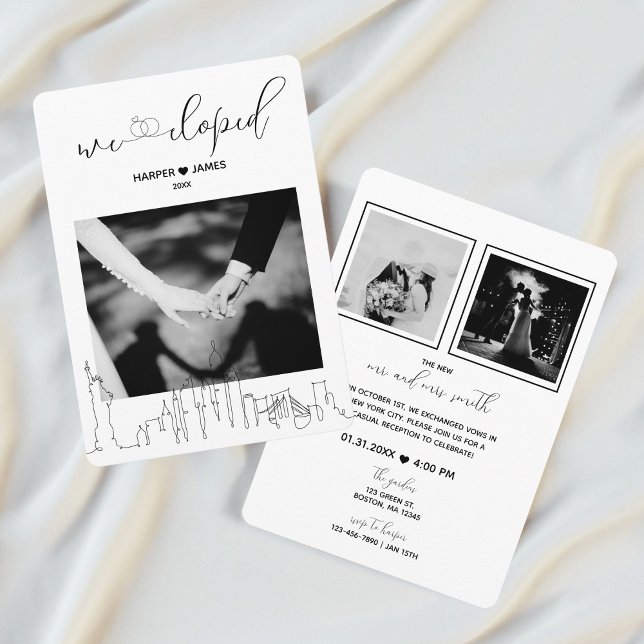 Modern Elopement Reception Invite | New York (Creator Uploaded)