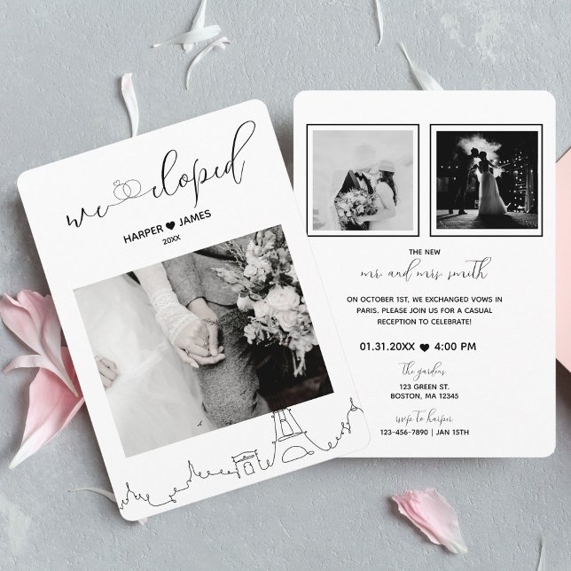Modern Elopement Reception Invite | Paris (Creator Uploaded)