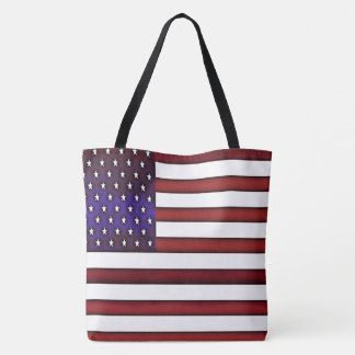 Modern Embossed American Flag Tote Bag